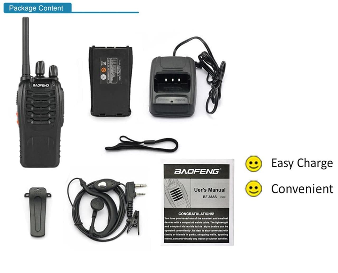 Baofeng BF-888S Two Way Radio (Pack of 4)