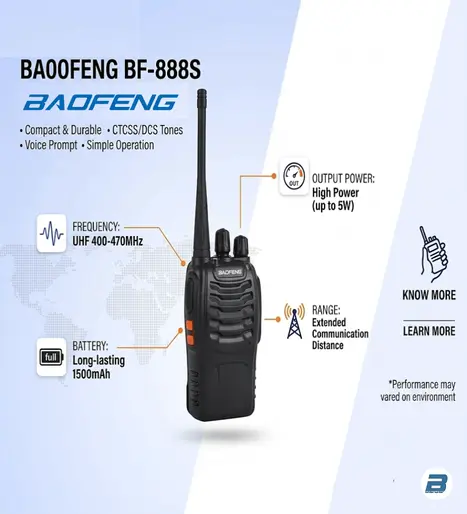 BAOFENG BF-888S licensed Walkie Talkie (Pack of 6)