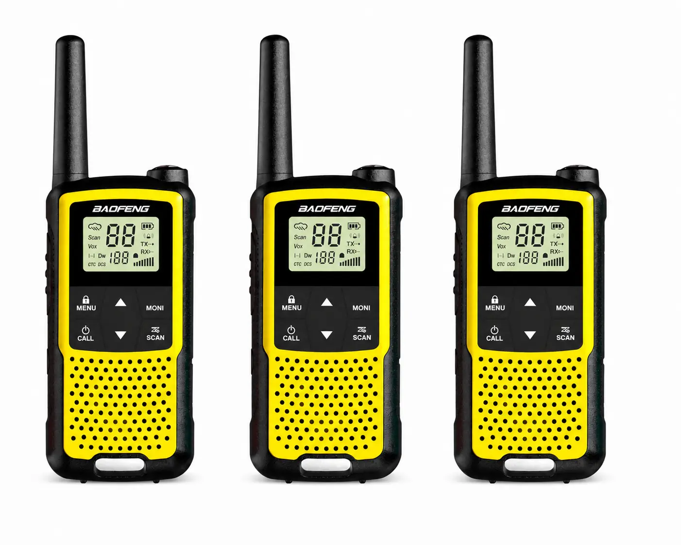 Baofeng BF-33C (Pack of 3, Yellow)