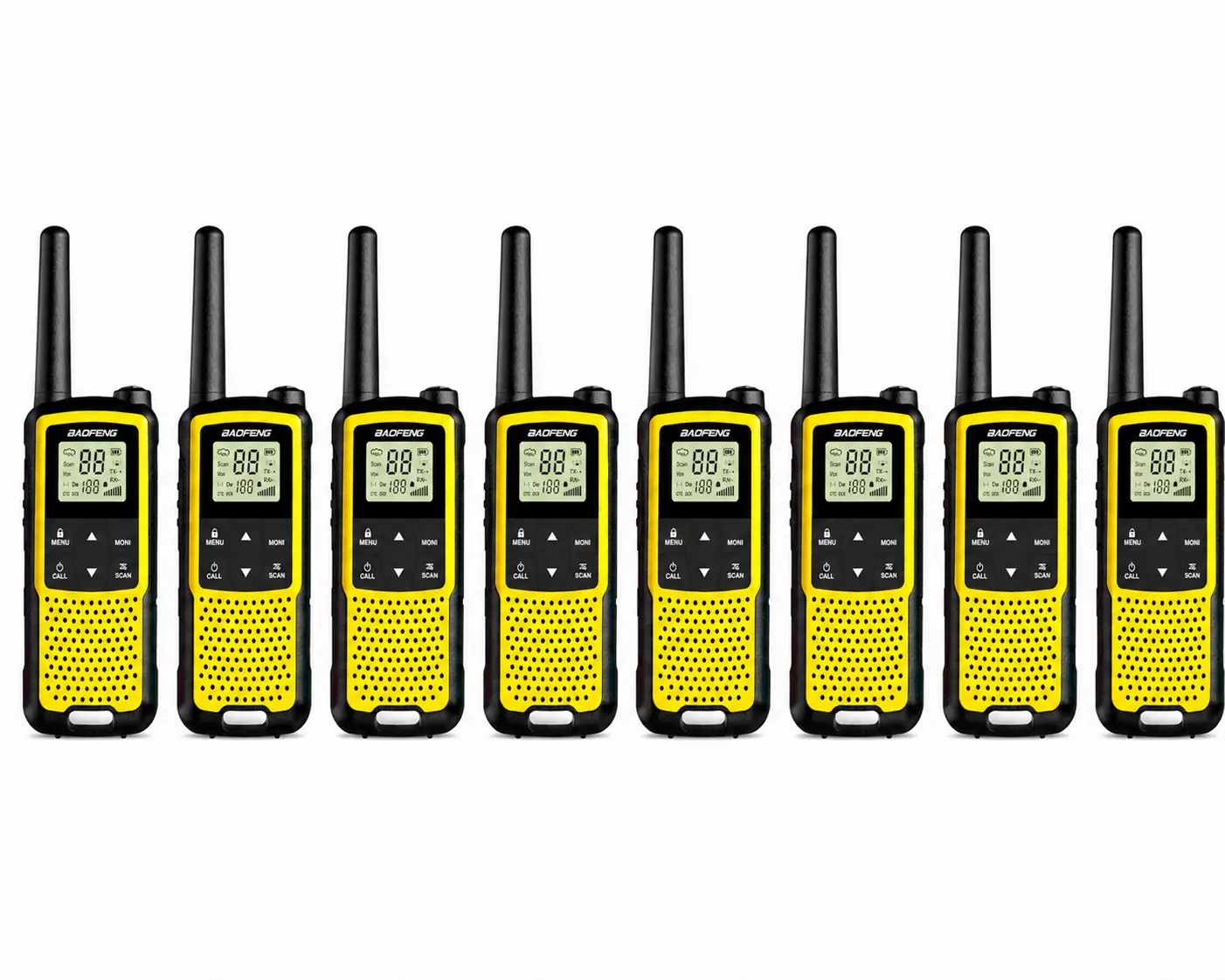 Baofeng BF-33C (Pack of 8, Yellow)