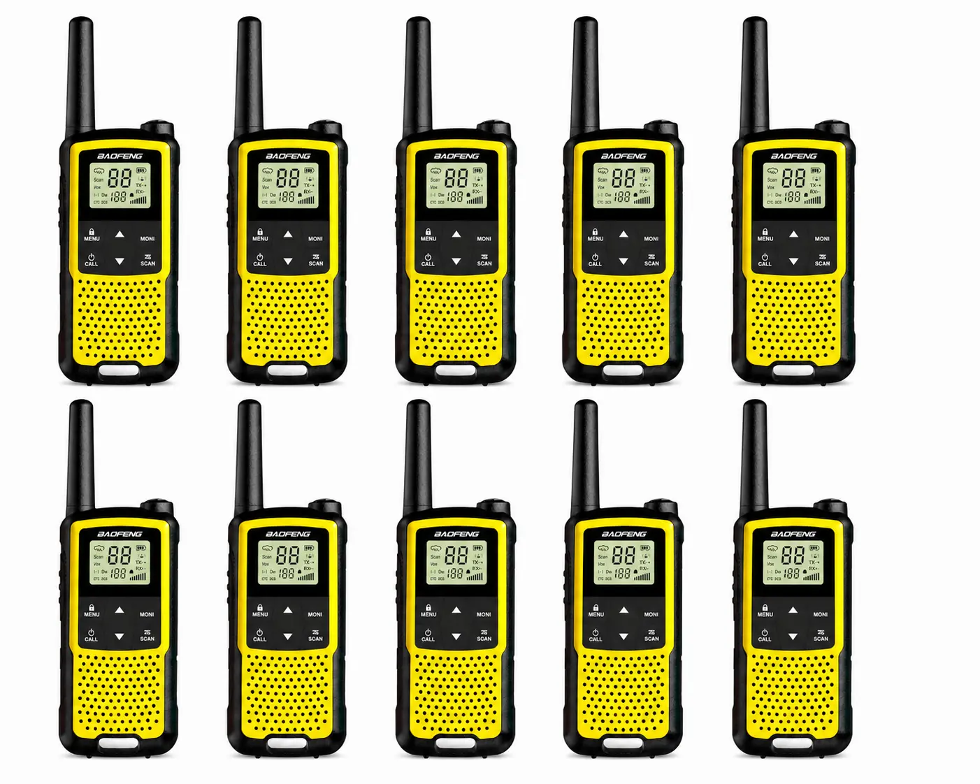 Baofeng BF-33C (Pack of 10, Yellow)