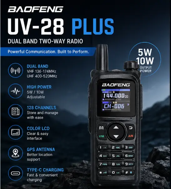 BAOFENG UV-28 Plus Walkie Talkie (Pack of 1)