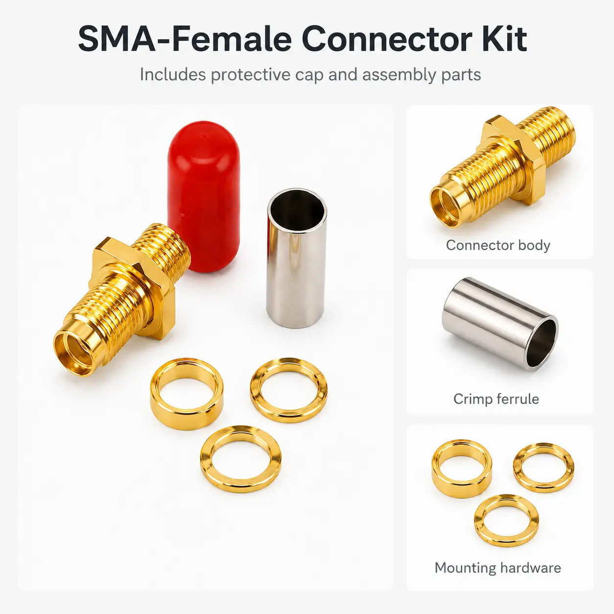 BAOFENG RP-SMA-Female for RG58 Cable RG58 Cable Connector