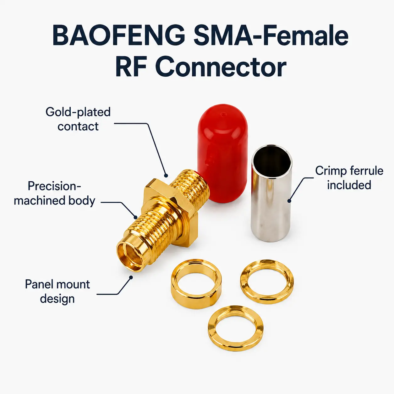 BAOFENG RP-SMA-Female for RG58 Cable RG58 Cable Connector