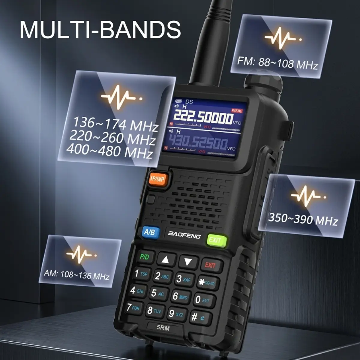 BAOFENG UV-5RM Multi-Band Two-Way Radio (Pack of 1)
