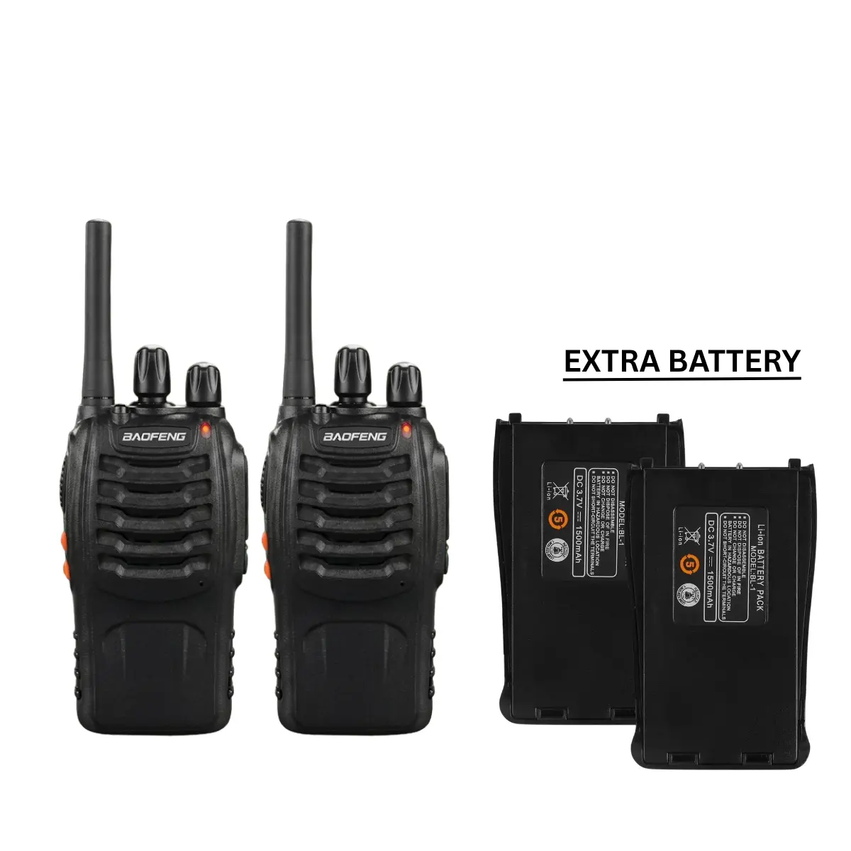 Baofeng BF-888S Two Way Radio With Extra Battery (Pack of 2)