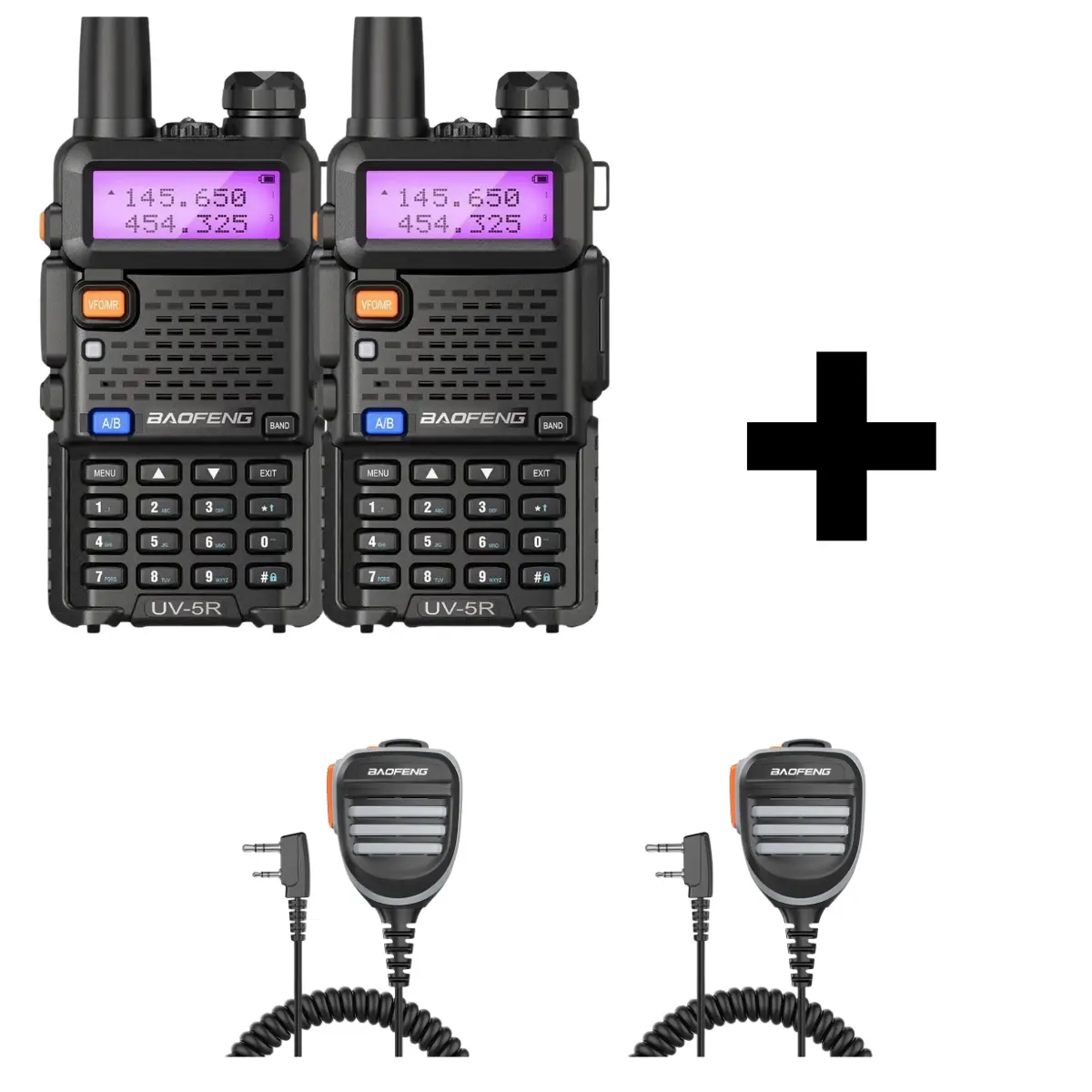 Baofeng UV-5R With Waterproof Microphone (Pack of 2)
