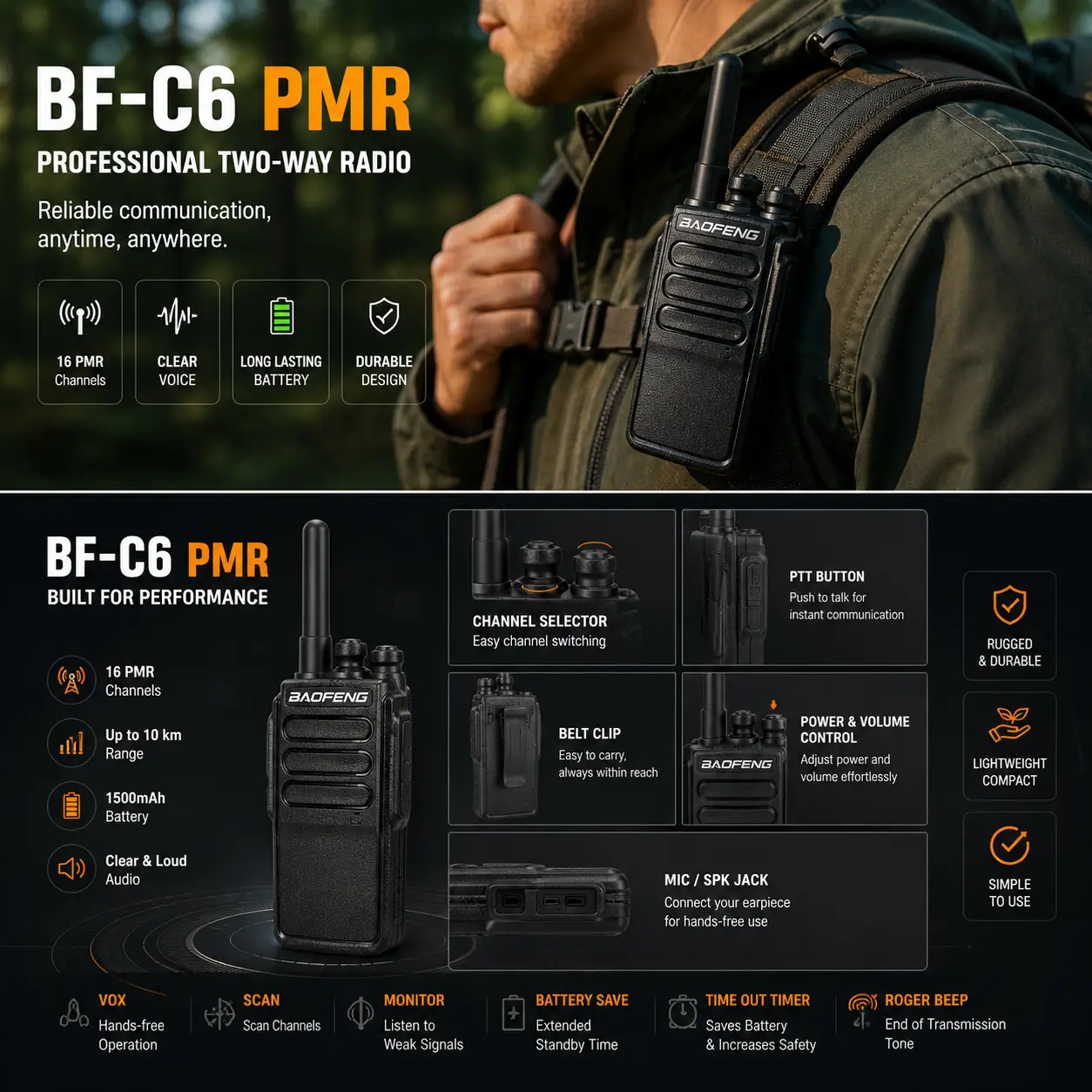 BAOFENG BF-C6 (Pack of 2)