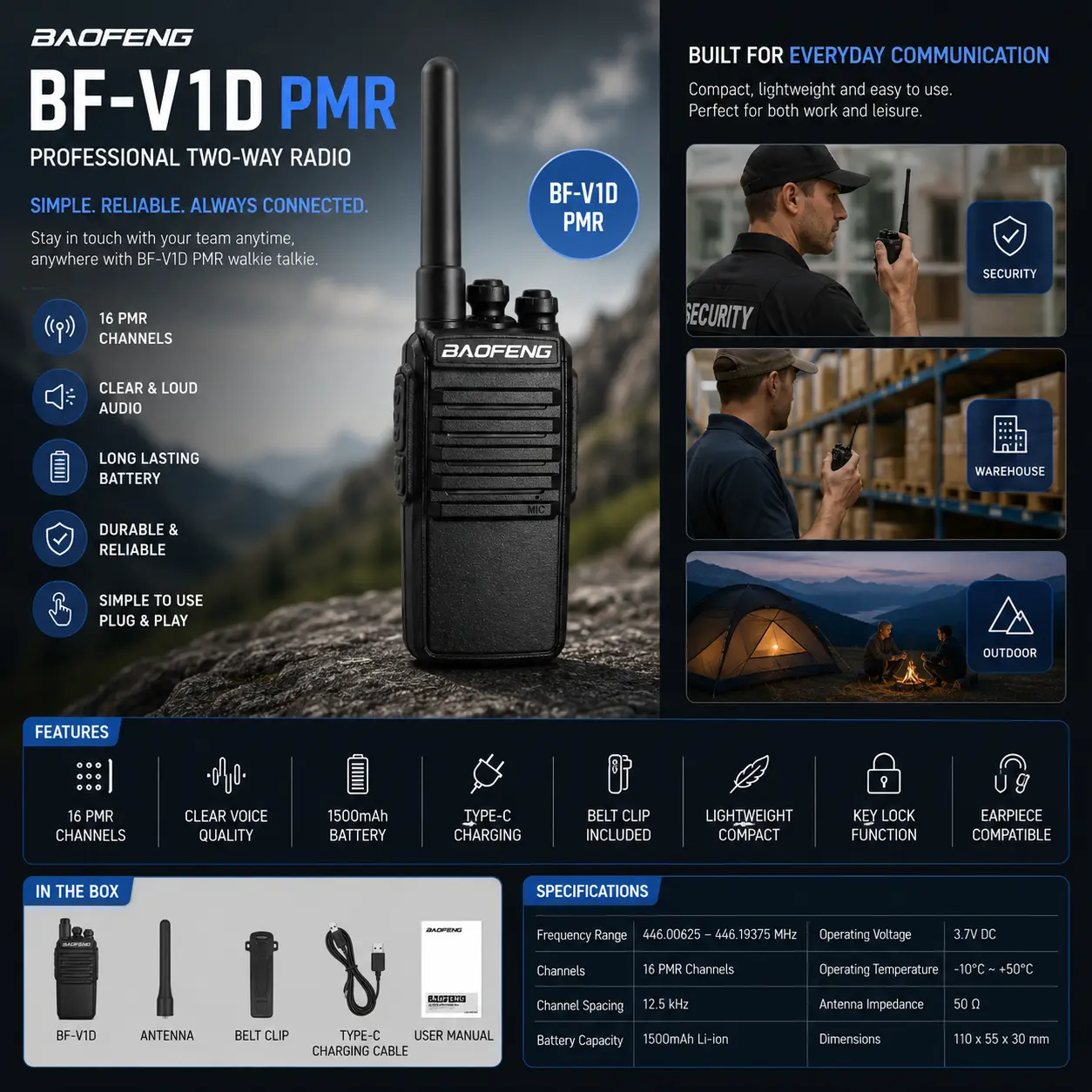 BAOFENG BF-V1D (Pack of 1)