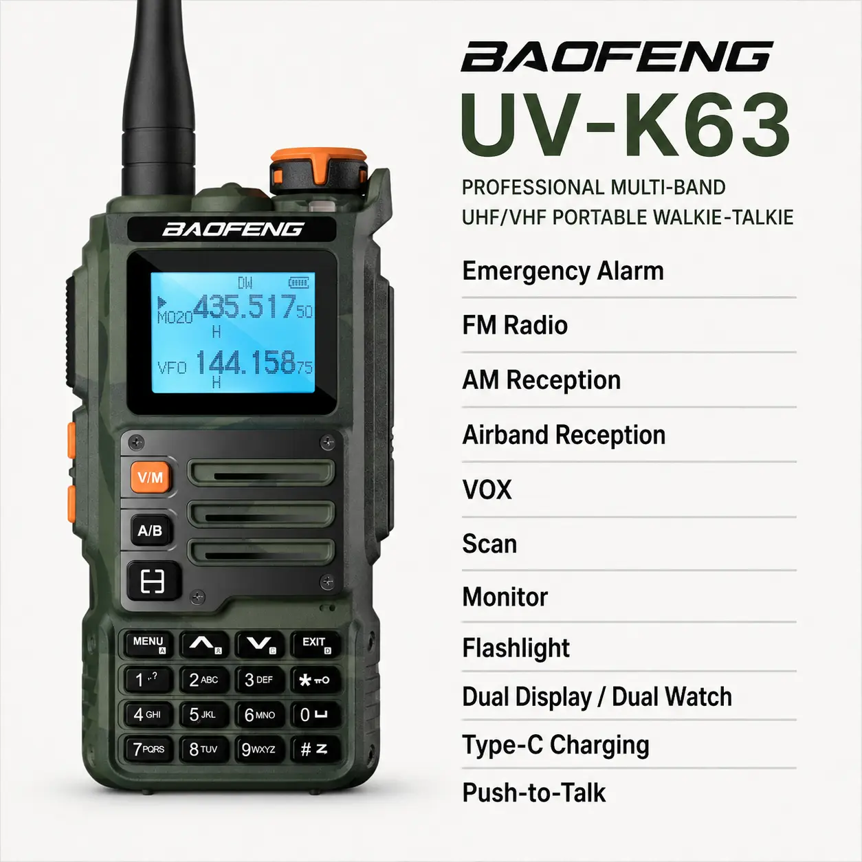 Baofeng UV-K63 (Pack of 3)