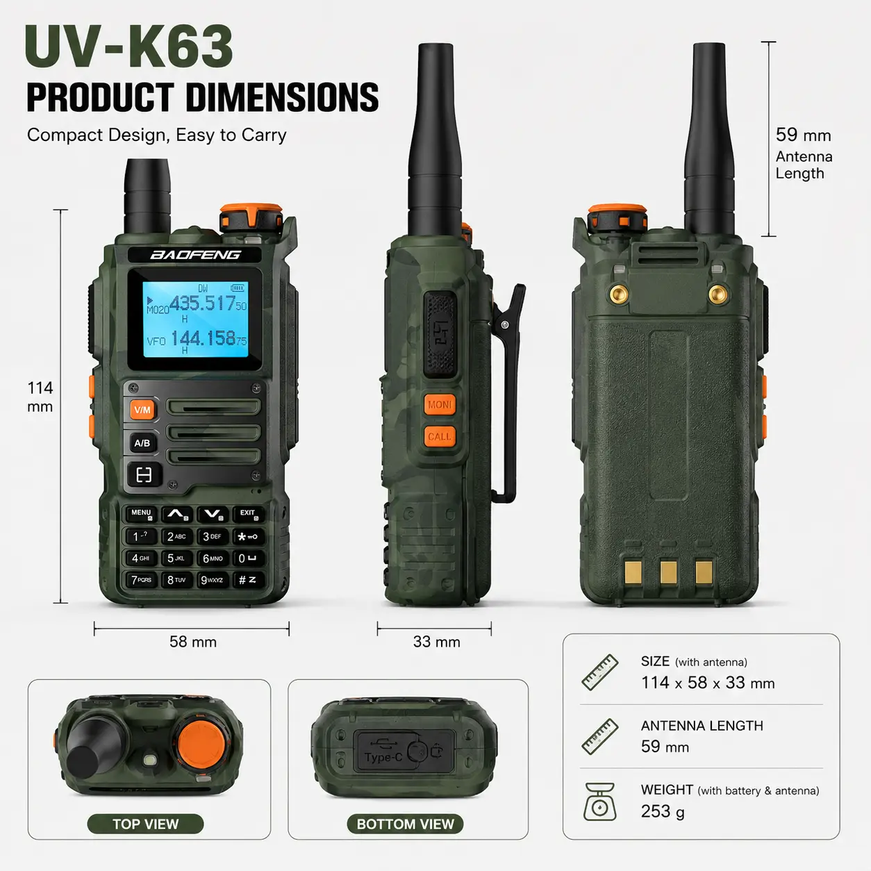 Baofeng UV-K63 (Pack of 4)