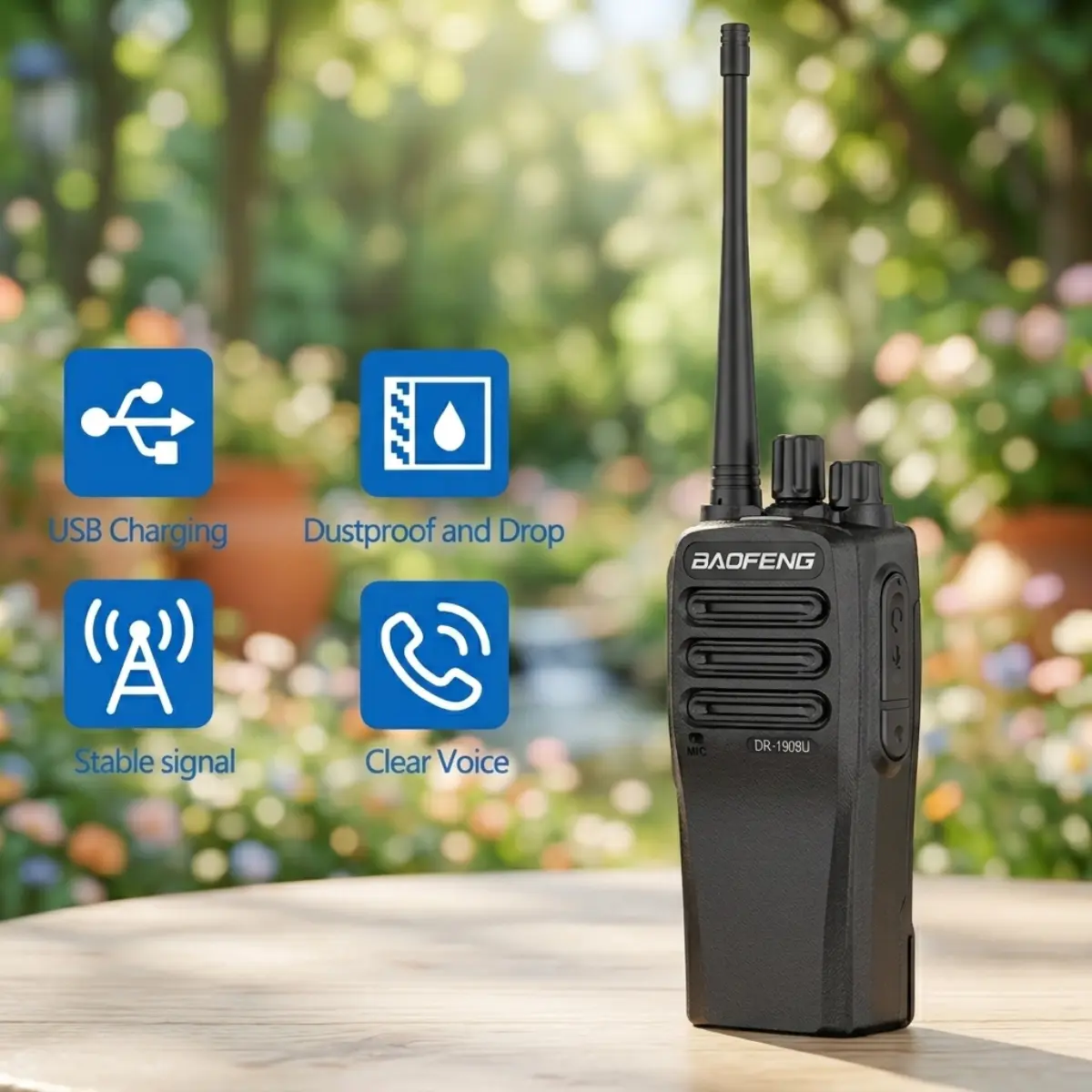 Baofeng DR-1909U Mobile Radio | 25W Dual Band VHF/UHF Transceiver (Pack of 1)