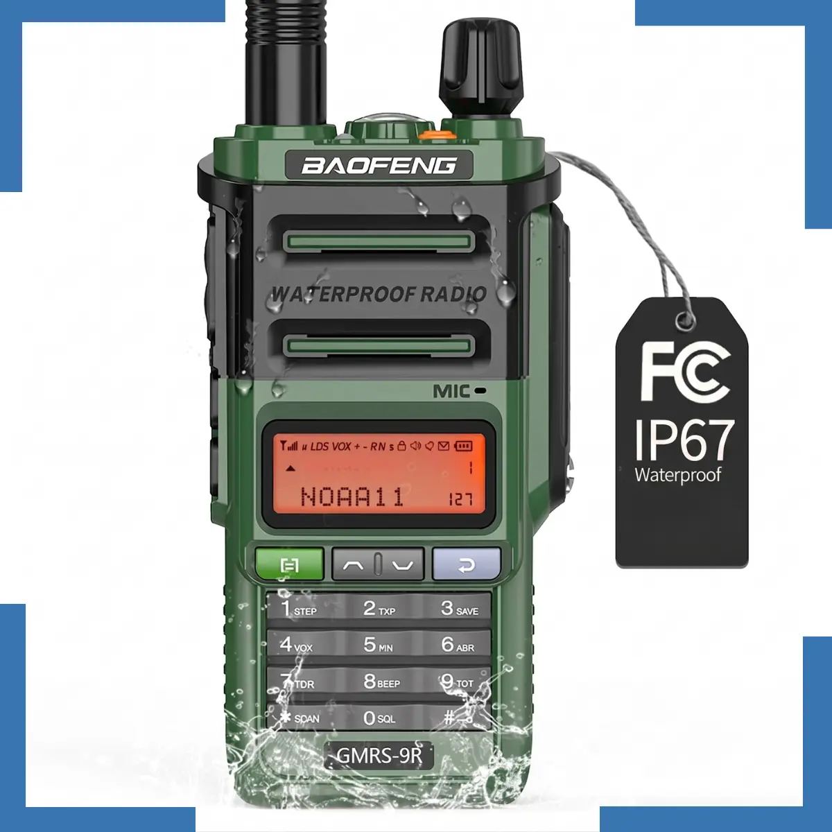 Baofeng UV-9R Pro Waterproof Walkie Talkie | 8W Dual Band Two-Way Radio (Pack of 3)