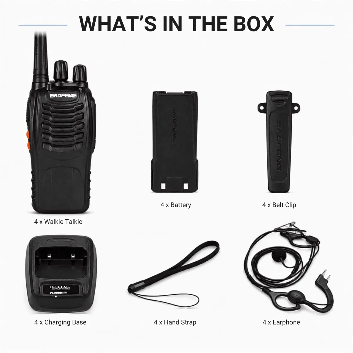 Baofeng BF-888S Two Way Radio (Pack of 4)