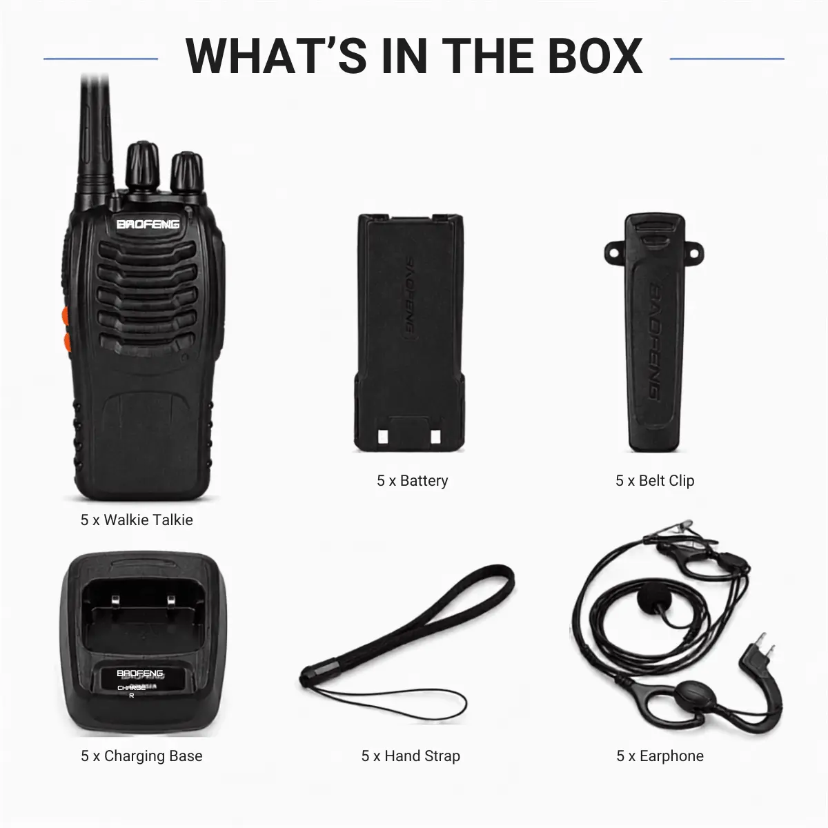 Baofeng BF-888S Two Way Radio (Pack of 5)